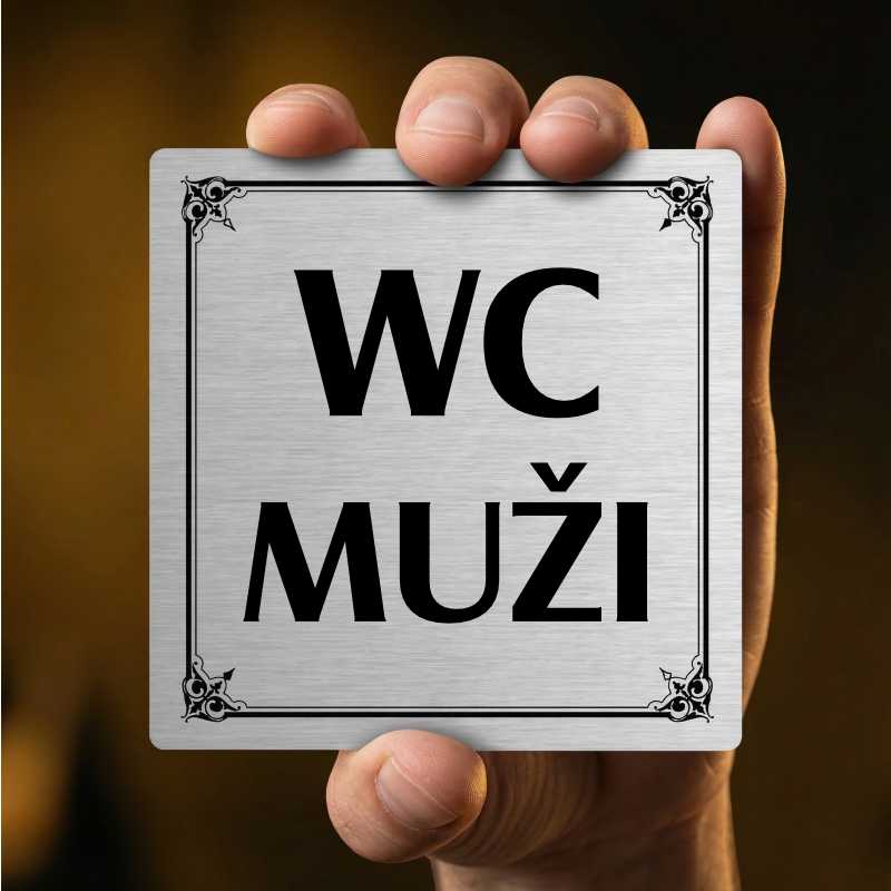 WC muži, 100x100mm, stříbrná, Nevada